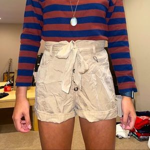 Express High Rise Khaki Shorts